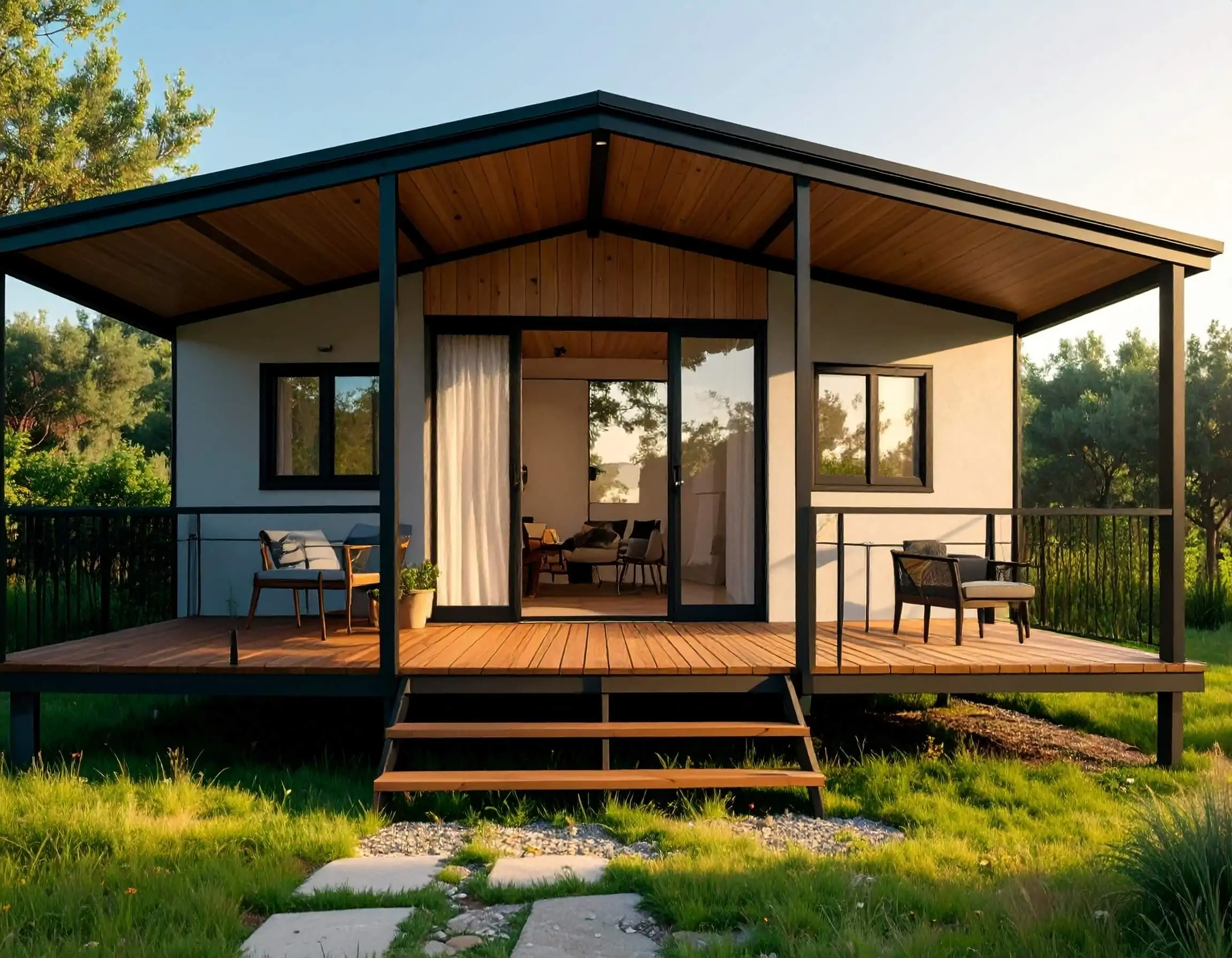 casa prefabricada en una parcela andaluza de campo frente